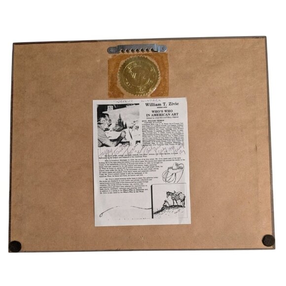 Framed W T Zivic Signed Painting Navajo Winter 1990 Vintage Western Scene Monume - Picture 2 of 13